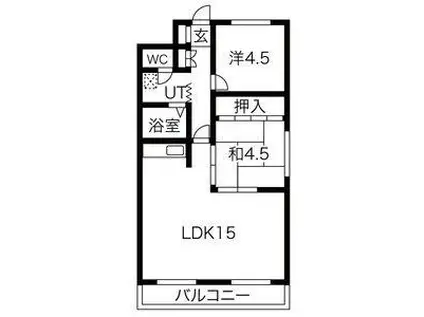 文京台グレースハイツ(2LDK/4階)の間取り写真