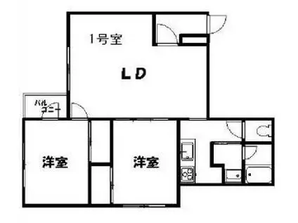 サラデエスタ(2LDK/3階)の間取り写真