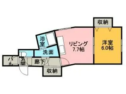 コートロティ大通(1DK/11階)の間取り写真