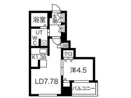 REGALO菊水二条(1LDK/5階)の間取り写真