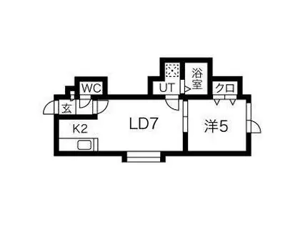 桜ガーデン(1LDK/1階)の間取り写真