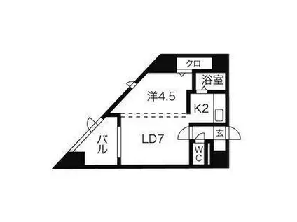 パークヒルズ東札幌(1LDK/7階)の間取り写真