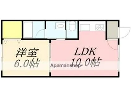 ピュアパレス函館III(1LDK/5階)の間取り写真