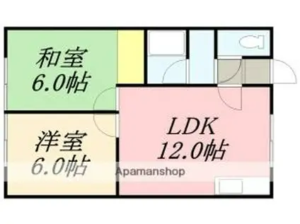 コーポ幸NO.2(2LDK/1階)の間取り写真