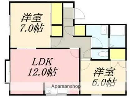 MKレジデンス(2LDK/2階)の間取り写真