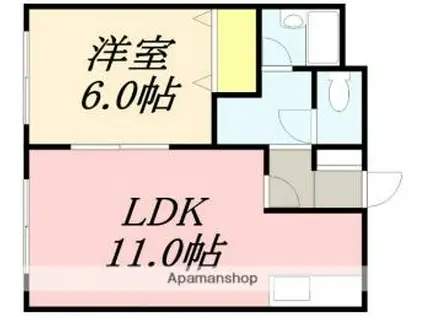 チャーム12(1LDK/2階)の間取り写真