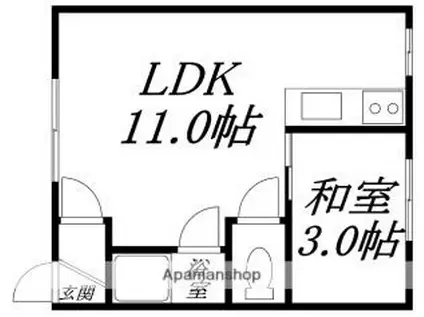 エスポワフチュールIII(1LDK/2階)の間取り写真