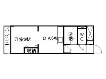 エンブレム札幌発寒IIA棟(1DK/4階)の間取り写真