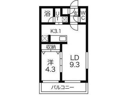 フォレストヒルズA(1LDK/2階)の間取り写真