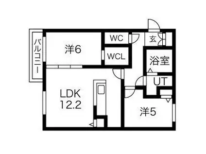 南15西9MS(2LDK/2階)の間取り写真