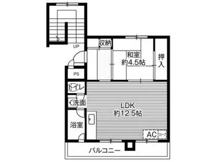 ビレッジハウス新千代田1号棟(1LDK/5階)の間取り写真