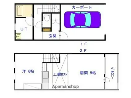 K.M.S B棟(1LDK/1階)の間取り写真