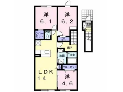 カンポ ベルデ(3LDK/2階)の間取り写真