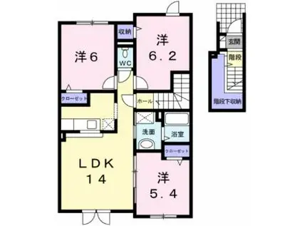 リアブルーム(3LDK/2階)の間取り写真