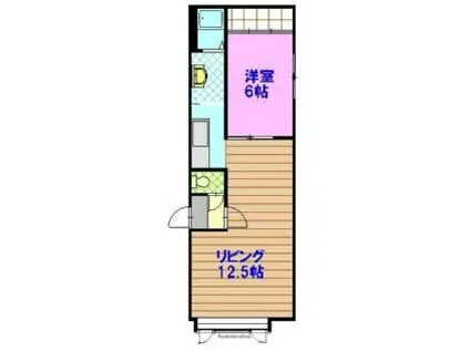 JR石北本線 新旭川駅 徒歩11分 2階建 築25年(1LDK/2階)の間取り写真