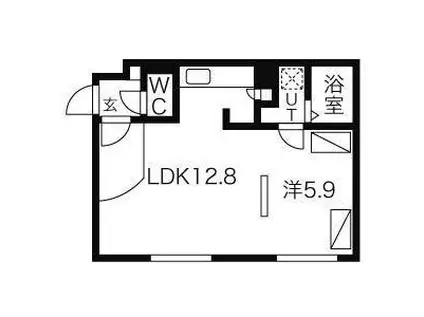 カーサレガーロ(1LDK/4階)の間取り写真