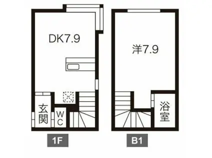 フェリオ文京台(1DK/1階)の間取り写真