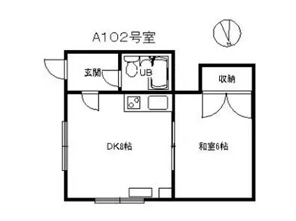 ハシノ寿ハウスA(1DK/1階)の間取り写真
