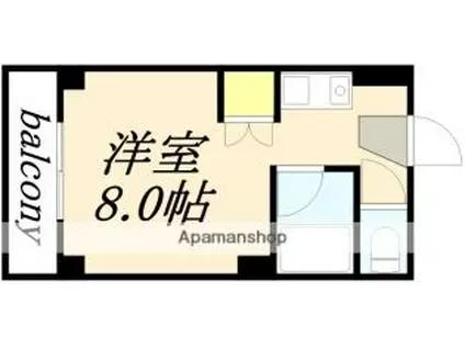 アメニティ富岡(ワンルーム/2階)の間取り写真