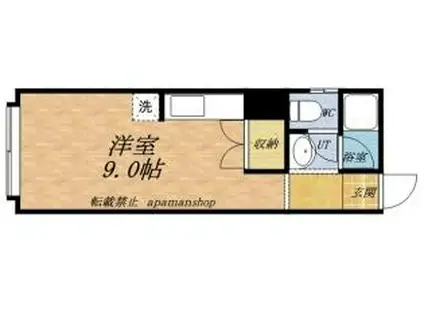 コーポみどり(ワンルーム/1階)の間取り写真