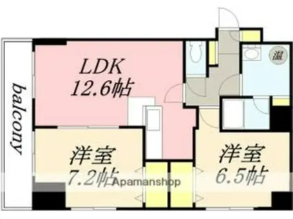 JR函館本線 小樽駅 徒歩12分 8階建 築17年(2LDK/4階)の間取り写真