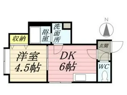 ウェルカム澄川(1DK/3階)の間取り写真