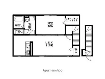 K-HAUS B(1LDK/2階)の間取り写真