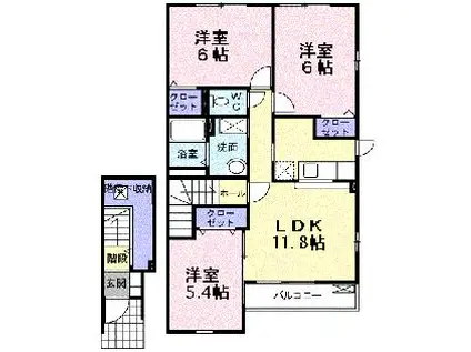 プルミエール1(3LDK/2階)の間取り写真