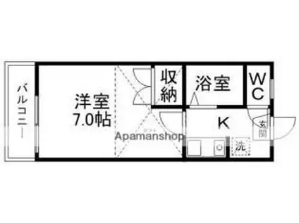 リブレ恵和町(1K/2階)の間取り写真