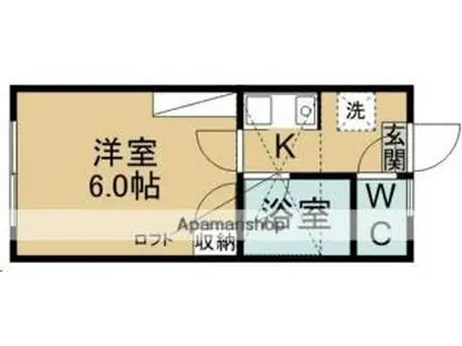 ベルシオン仙台第2(1K/1階)の間取り写真