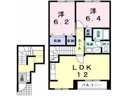 INFINITO TIERRA(2LDK/2階)の間取り写真