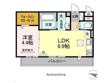 ドル ブラン(1LDK/3階)の間取り写真