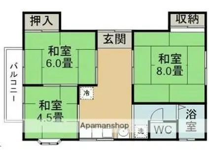 庄清アパート(3DK/2階)の間取り写真
