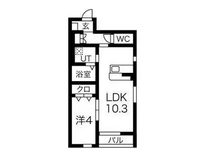ノワール・エ・ブラン(1LDK/1階)の間取り写真
