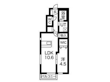 ハッピーヒル(1LDK/1階)の間取り写真