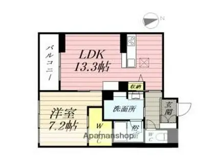 シャーメゾン胡蝶(1LDK/1階)の間取り写真