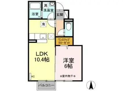 JR東北新幹線 郡山駅(福島) バス乗車時間：9分 図景二丁目バス停で下車 徒歩4分 2階建 築13年(1LDK/1階)の間取り写真