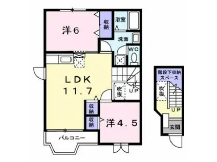 メゾンスターブル(2LDK/2階)の間取り写真