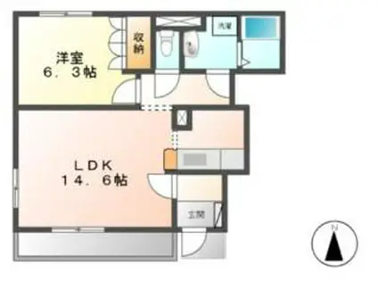 シャルマンコートA棟(1LDK/1階)の間取り写真