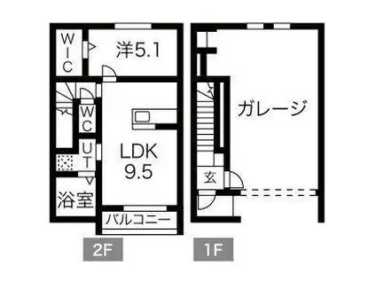 THE GAME(1LDK/1階)の間取り写真