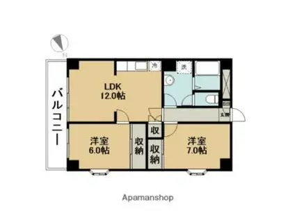 第3仲町マンション(2LDK/2階)の間取り写真