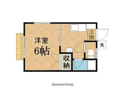 ハイツタケシマII(1K/1階)の間取り写真