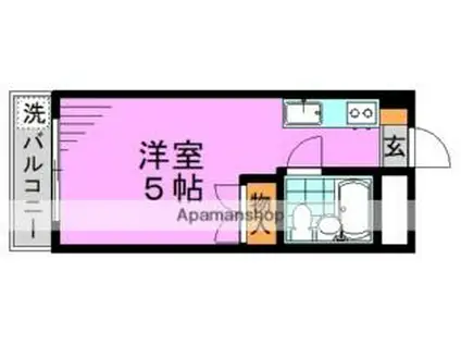 JR中央線 阿佐ケ谷駅 徒歩7分 3階建 築41年(ワンルーム/3階)の間取り写真