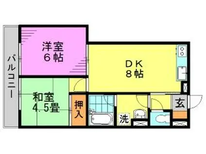 メゾン美羅樹II(2DK/1階)の間取り写真