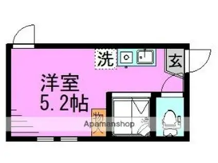 東京メトロ丸ノ内線 新中野駅 徒歩6分 2階建 築8年(ワンルーム/1階)の間取り写真