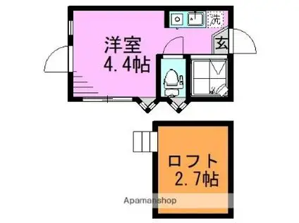 東京メトロ丸ノ内線 東高円寺駅 徒歩9分 2階建 築6年(ワンルーム/2階)の間取り写真