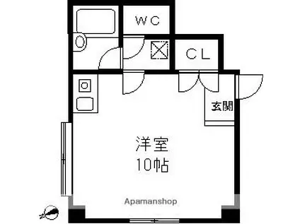 新栄ハイツ東栄(ワンルーム/2階)の間取り写真