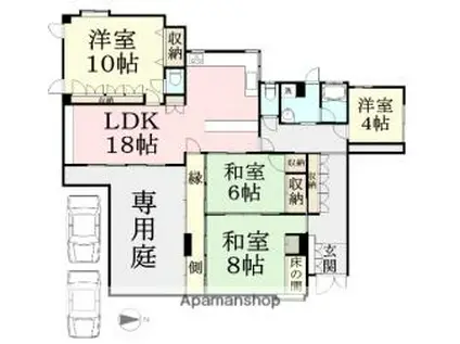 メゾン大岡(4LDK/1階)の間取り写真
