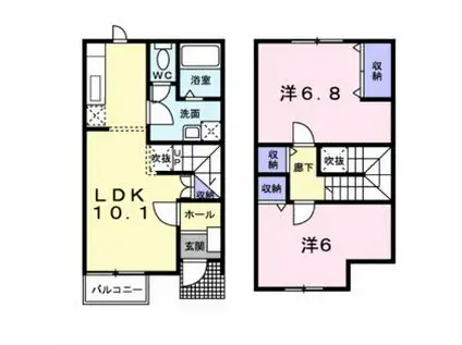 ソレアードヴィラ T・M III棟(2LDK/1階)の間取り写真