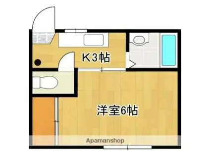 うおまちハウス(1K/1階)の間取り写真